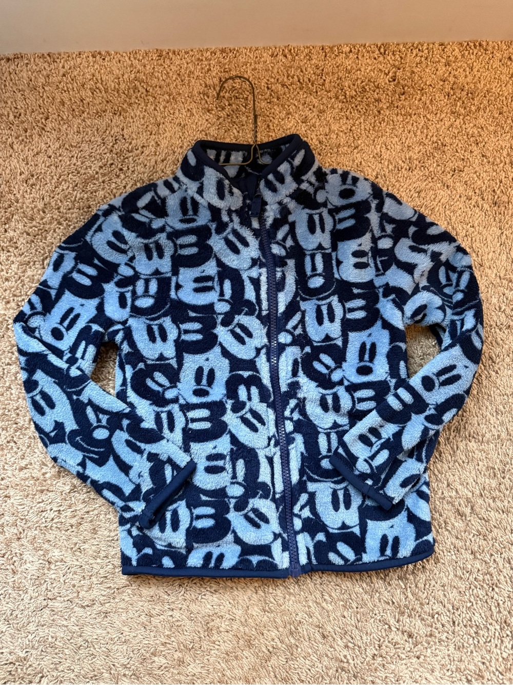Disney Navy & Light Blue Mickey Fleece Zip-Up Jacket